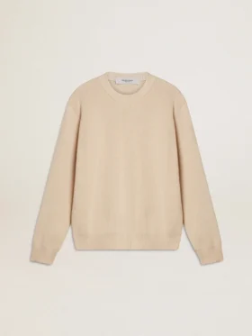 Pull beige pour femme avec inscription « Golden » dans le dos