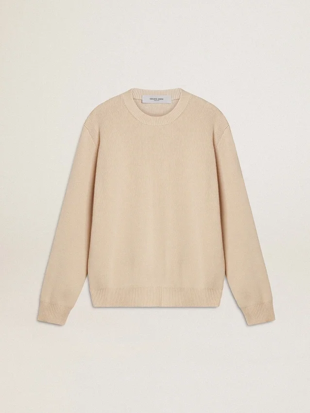Pull beige pour femme avec inscription « Golden » dans le dos