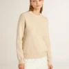 Pull beige pour femme avec inscription « Golden » dans le dos