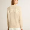 Pull beige pour femme avec inscription « Golden » dans le dos