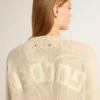 Pull beige pour femme avec inscription « Golden » dans le dos