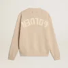 Pull beige pour femme avec inscription « Golden » dans le dos