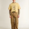Pull beige pour homme avec logo brodé