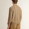 Pull beige pour homme avec logo brodé