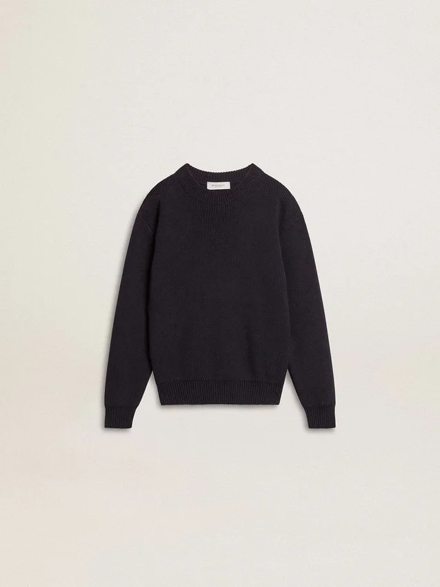 Pull bleu à col rond pour garçons avec inscription « Golden » dans le dos