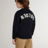Pull bleu à col rond pour garçons avec inscription « Golden » dans le dos