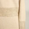 Pull carré pour femme en laine avec décorations en cristaux thermocollants