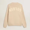 Pull à col rond beige pour homme avec inscription « Golden » dans le dos