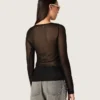 Pull à col rond pour femme avec motif jacquard floral noir