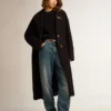 Pull à col rond pour femme en coton bleu foncé avec logo dans le dos