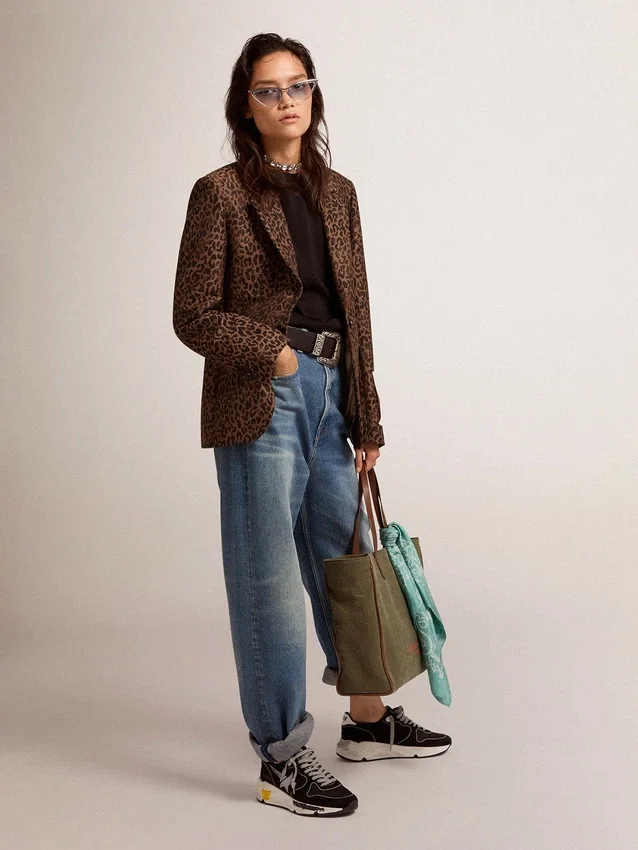 Pull à col rond pour femme en laine noire