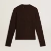 Pull à col rond pour femme en mélange de laine avec boutons dorés
