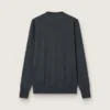 Pull à col rond pour homme en laine mélangée gris foncé