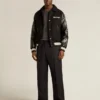 Pull à col rond pour homme en laine mélangée gris foncé