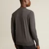 Pull à col rond pour homme en laine mélangée gris foncé