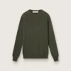 Pull à col rond pour homme, vert militaire, avec inscription « Golden » dans le dos