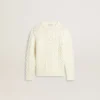 Pull en laine blanc pour filles avec perles