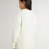 Pull en laine blanc pour filles avec perles