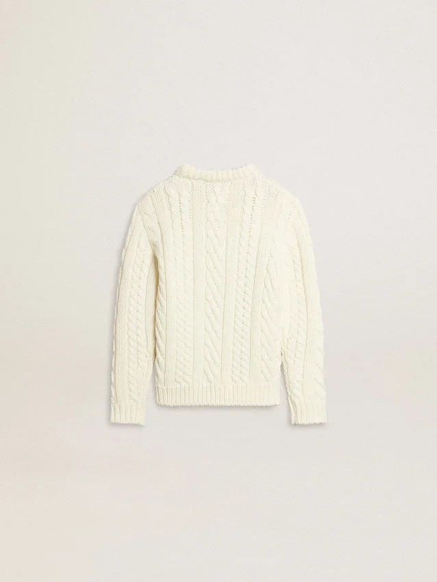 Pull en laine blanc pour filles avec perles