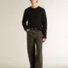Pull en laine noir pour homme à effet vieilli