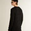 Pull en laine noir pour homme à effet vieilli