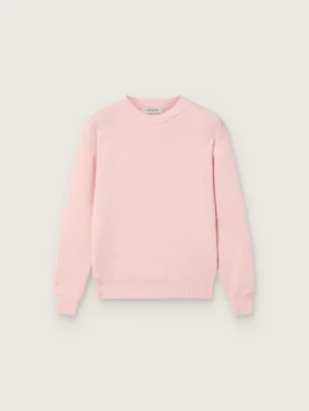 Pull Golden rose à côtes unisexe pour enfants avec logo Golden dans le dos
