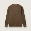 Pull à manches longues pour homme en jersey de lin marron écaille de tortue