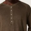 Pull à manches longues pour homme en jersey de lin marron écaille de tortue