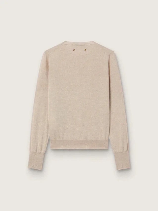 Pull pour femme en laine mérinos marron clair