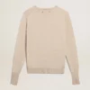 Pull pour femme en laine mérinos marron clair