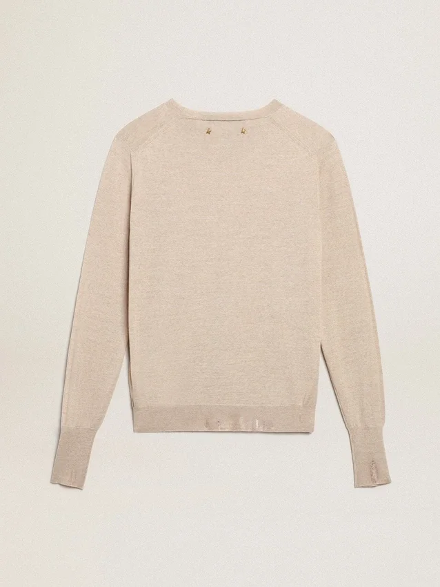 Pull pour femme en laine mérinos marron clair