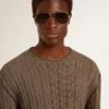 Pull pour homme couleur travertin avec inscription « Golden » en patch dans le dos