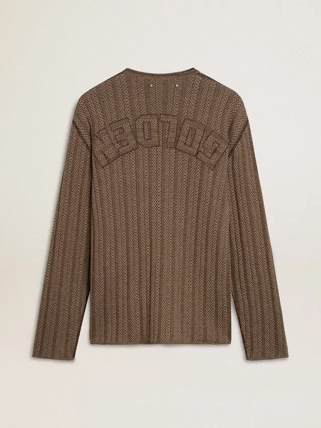Pull pour homme couleur travertin avec inscription « Golden » en patch dans le dos