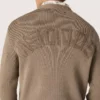 Pull pour homme en coton bio taupe clair avec logo brodé