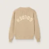 Pull unisexe à côtes beige doré pour enfants avec logo dans le dos