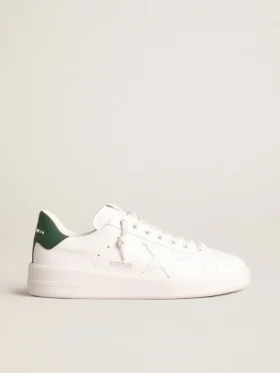 Purestar avec étoile blanche d’origine biologique et languette de talon en cuir vert mat