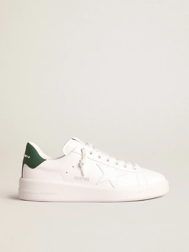 Purestar avec étoile blanche d’origine biologique et languette de talon en cuir vert mat