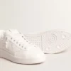 Purestar avec étoile blanche d’origine biologique et languette de talon en cuir vert mat