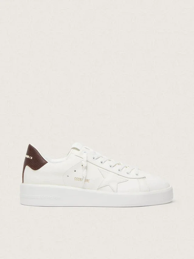 Purestar avec étoile blanche et languette de talon bordeaux à imprimé lézard
