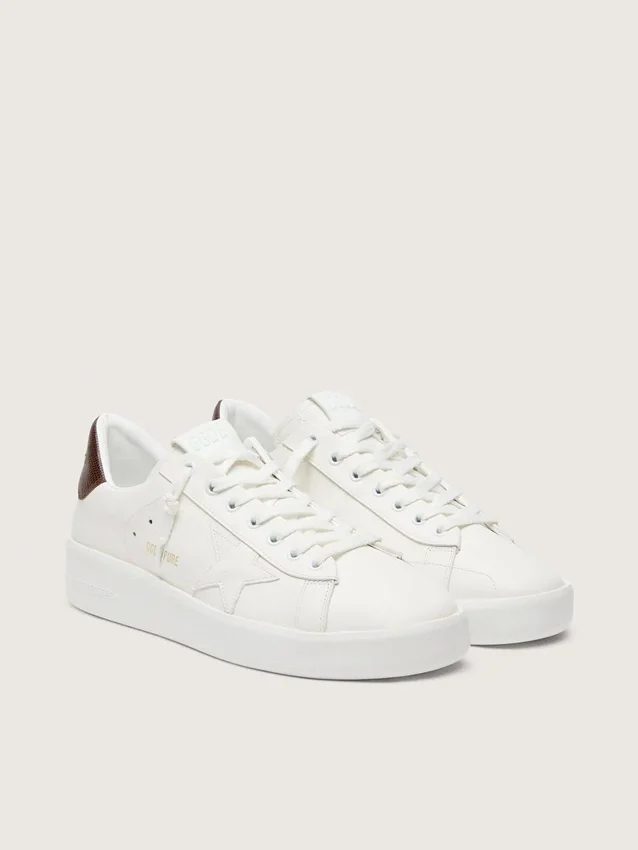 Purestar avec étoile blanche et languette de talon bordeaux à imprimé lézard