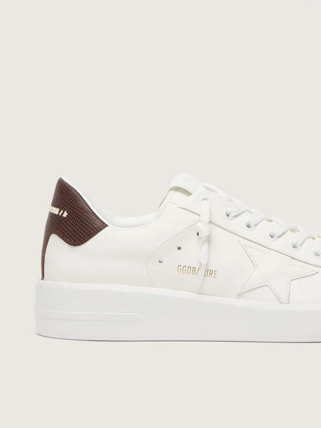 Purestar avec étoile blanche et languette de talon bordeaux à imprimé lézard