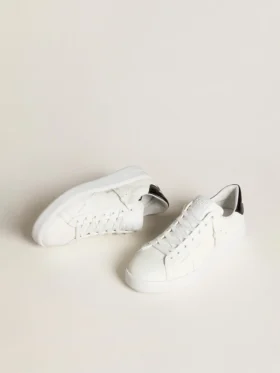 Purestar pour femme avec étoile en cuir et languette de talon en cuir verni noir