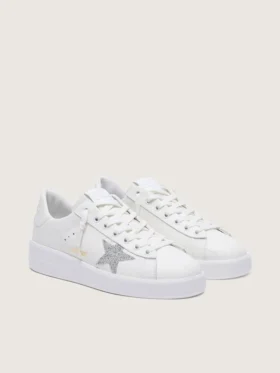 Purestar pour femme en cuir blanc avec étoile en cristal Swarovski argenté