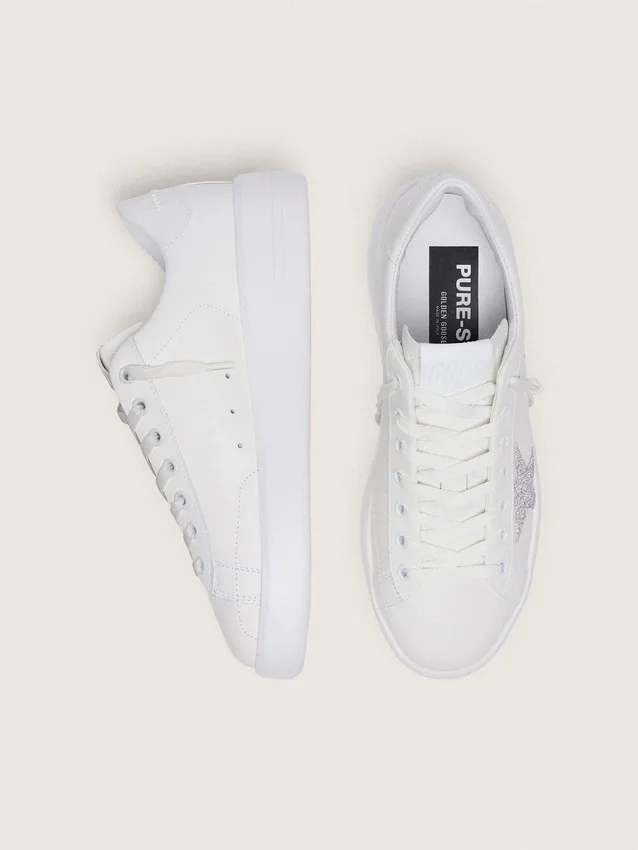 Purestar pour femme en cuir blanc avec étoile en cristal Swarovski argenté