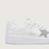 Purestar pour femme en cuir blanc avec étoile en cristal Swarovski argenté
