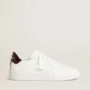 Purestar pour homme avec étoile en cuir blanc et languette de talon en cuir bordeaux imprimé croco