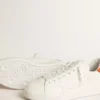 Purestar pour homme avec étoile en cuir blanc et languette de talon orange