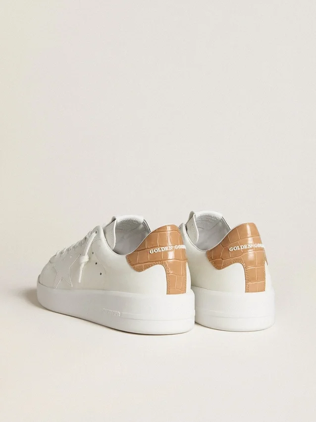 Purestar pour homme avec étoile en cuir et languette de talon en cuir imprimé croco