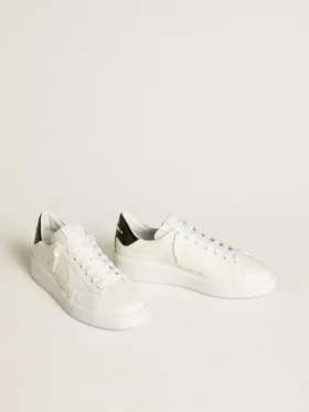 Purestar pour homme avec étoile en cuir et languette de talon en cuir verni noir