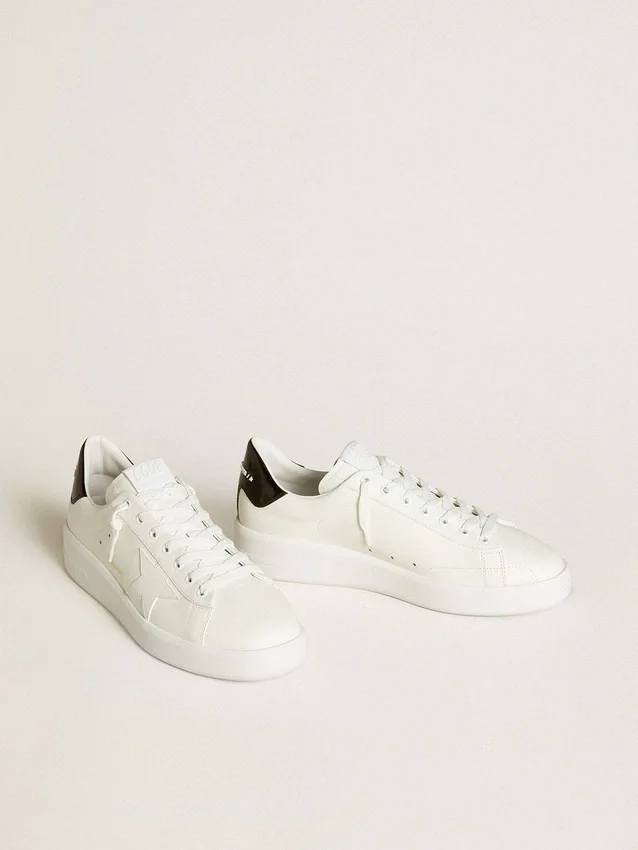 Purestar pour homme avec étoile en cuir et languette de talon en cuir verni noir